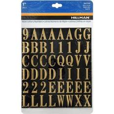 Hillman Group 842266 1 & Gold Glossy Adhesive Letters & Numbers