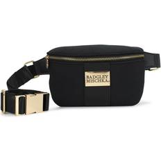 Badgley Mischka Sage Scuba and Vegan Leather Belt Bag Black Black