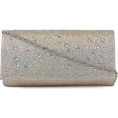 Beige Clutches Jessica McClintock Chloe Sparkle Stones Evening Clutch, Champagne