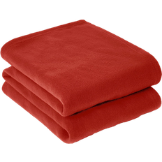 Dreamscene Warm Polar Fleece Throw Blankets Red (152.4x127cm)