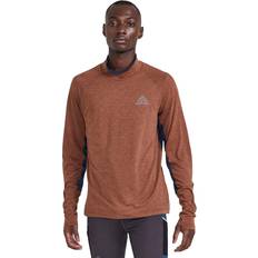 Brown - Men Base Layers Craft Advanced SubZero Merinould Langærmet Løbe T-shirt Herre Brun/Navy