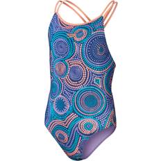 Speedo Girl's Twinstrap Swimsuit Blue/Coral