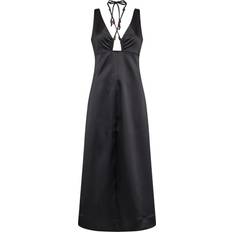 Black - Long Dresses - Solid Colours Ganni Halter-Neck Dress