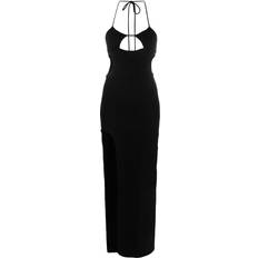 Long Dresses - Polyamide - Solid Colours Off-White Black Cutout Maxi Dress Black IT