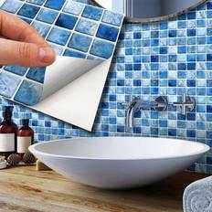 Walplus Mother Pearl Blue Jewel Mosaic Backsplash Tile Stickers Blue