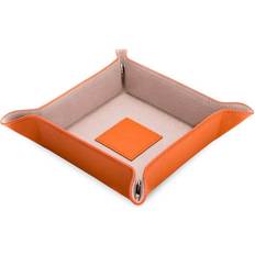 Orange Jewellery Boxes Bey-Berk Orange Lizard Leather Snap Valet