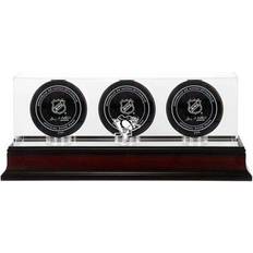 Pittsburgh Penguins Mahogany Three Hockey Puck Logo Display Case