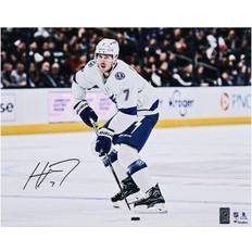 Haydn Fleury Tampa Bay Lightning Autographed x White Jersey Skating Photograph