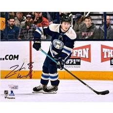 Zach Werenski Columbus Blue Jackets Autographed x Alternate Jersey Skating with Puck Photograph