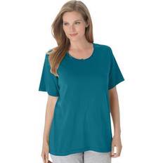 Turquoise - Women Sleepwear Plus Women's Sleep Tee by Dreams & Co. in Deep Teal Size 3X Pajama Top