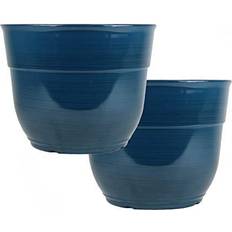 Elements Garden Glazed Brushed Happy Large Planter