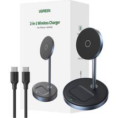 Ugreen Trådløs Oplader 2in1 90668 Sort/Stor/90668