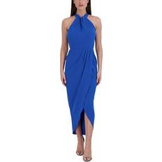 Julia Jordan Knot Neck Tulip Hem Midi Dress - Blue