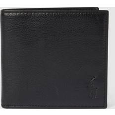 Polo Ralph Lauren Mens Black Black Pony-embossed Pebbled Leather Coin Wallet 10x11cm