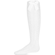 MeMoi Girls' Crochet Bow Cotton Blend Knee High Sock