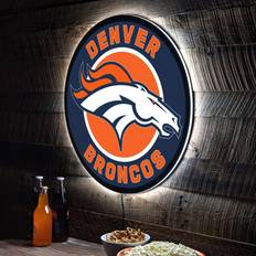 Evergreen Denver Broncos LED Lighted Wall Sign Clear