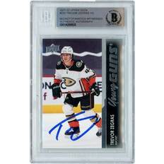 Upper Deck Trevor Zegras Anaheim Autographed 2021-22 Young Guns #232 Fanatics Witnessed Authenticated