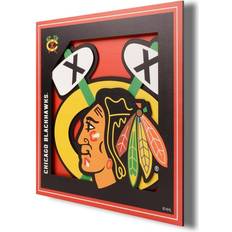 YouTheFan Chicago Blackhawks 12'' x 3D Logo Wall Art