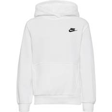 Nike Older Kid's Club Fleece Pullover Hoodie - White/Black (FD3000-100)