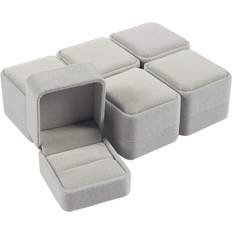 Grey Jewellery Boxes Juvale pcs jewelry box set, velvet gift box & single ring box case for proposal, grey