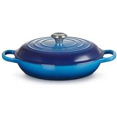 Cast Iron Shallow Casseroles Le Creuset Azure Blue Signature Cast Iron with lid 3.31 L 30 cm