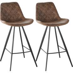 Footrest Bar Stools Homcom Set Of 2 Vintage Bar Stool 2pcs