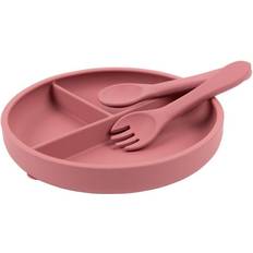 Baby Silicone Suction Plate Fork Spoon Set