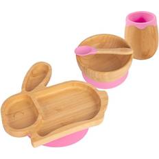 Rabbit Bamboo Suction Baby Feeding Set 4pc Pink