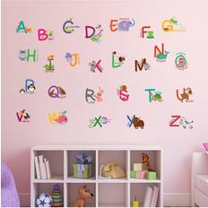 Pink Wall Decor Kid's Room Walplus Fauna Animal Alphabet Stickers Nursery Removable Decals