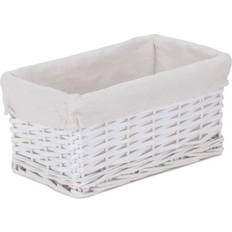 Polyester Baskets Small White Wicker Lined Basket