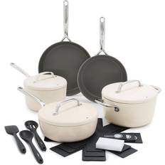 White Cookware Sets GreenPan GP5 Hard Healthy Cream with lid