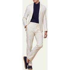 Ralph Lauren Trousers Ralph Lauren Gregory Hand-Tailored Silk-Linen Trouser Classic Cream
