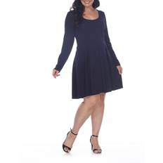 White Mark Jenara Dress Plus Size - Navy