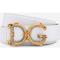 White Belts Dolce & Gabbana Calfskin belt with logo