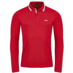 Hugo Boss Red Polo Shirts Hugo Boss Men's Plisy Jersey, Red