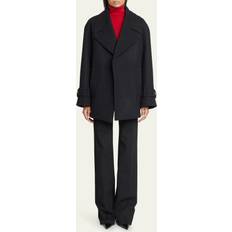 Victoria Beckham Black Oversized Peacoat Black