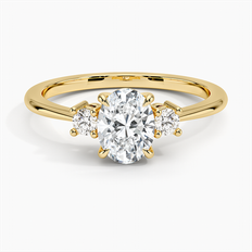 Gold 18k Selene Three Stone Diamond Engagement Ring - Gold/Transparent