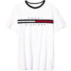 Tommy Hilfiger Men's Embroidered Flag Stripe Logo T-shirt - Optic White