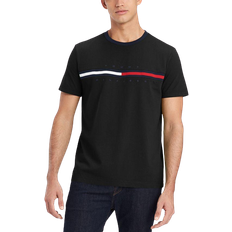 Tommy Hilfiger Men's Embroidered Flag Stripe Logo T-shirt - Jet Black