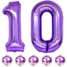 Number Balloons 10 Purple