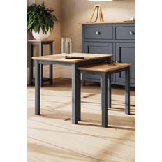 Fwstyle Solid Oak Of 2 Assembled Nesting Table