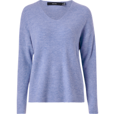 Knitted Sweaters - Women Jumpers Vero Moda Lefile Sweater - Smoke Blue