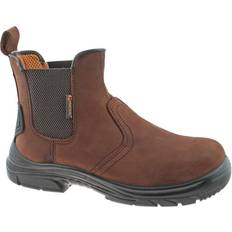 grafters Mens Slip On Extra Wide Steel Toe Cap Chelsea Boots