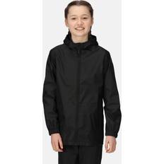 Regatta Professional Kids Lightweight Packaway Waterproof Jacket Black, 32"