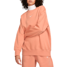 Nike Orange - Women Jumpers Nike Sportswear Phoenix Fleece Oversized Crewneck Sweatshirt Women's - Amber Brown/Sail
