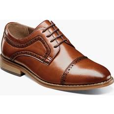 Stacy Adams Boys' Dickinson Cap-Toe Oxford, Cognac, Big Kid