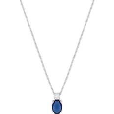 Simply Silver Sterling 925 Mini Sapphire Cubic Zirconia Pendant Necklace