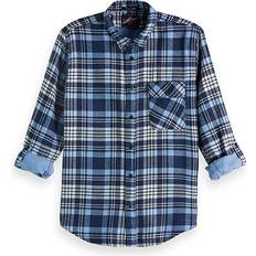 Scotch & Soda Tops Scotch & Soda long sleeve blue mens checkered shirt 145422 0218