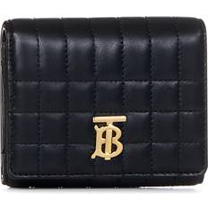 Burberry Black/gold Lola Monogram-plaque Leather Wallet