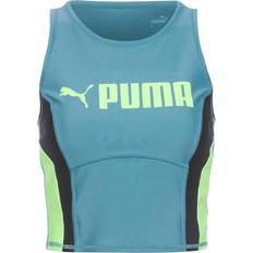 Football Tank Tops Puma Womens Fit Eversculpt Training Tank Top Bold Blue-speed Green